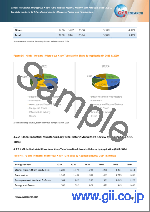 サンプル2:産業用マイクロフォーカスX線管の世界市場、実績と予測(2019年~2030年)