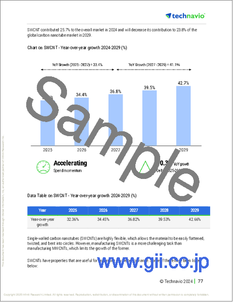 サンプル2:カーボンナノチューブの世界市場、2025年~2029年