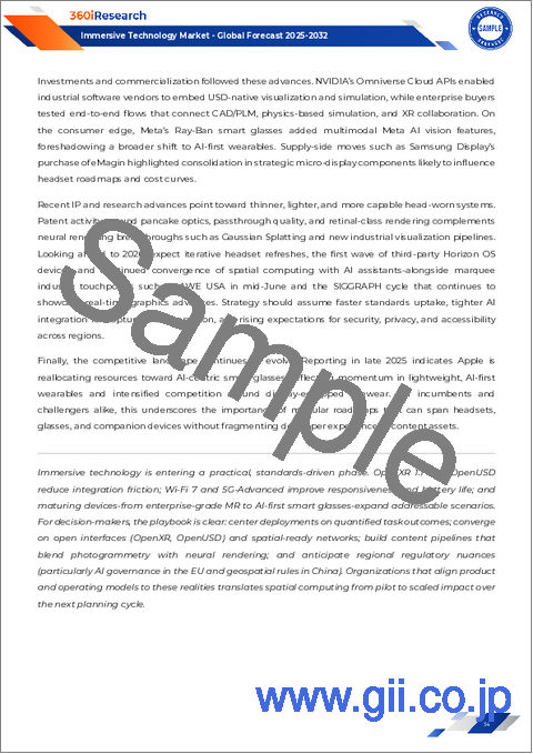 サンプル1:没入型テクノロジー市場:コンポーネント、テクノロジータイプ、アプリケーション、業界別-2025~2030年の世界予測